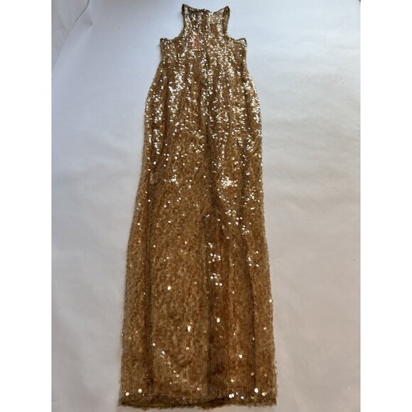 MISCREANTS Tanya Sequin Dress in Gold - Picture 3 of 5
